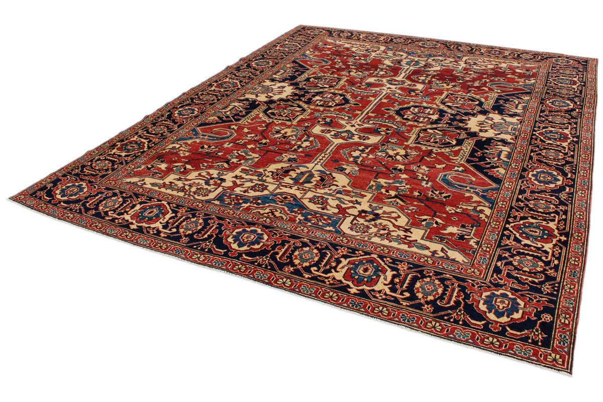 8x10 Red and Navy Turkish Tribal Rug