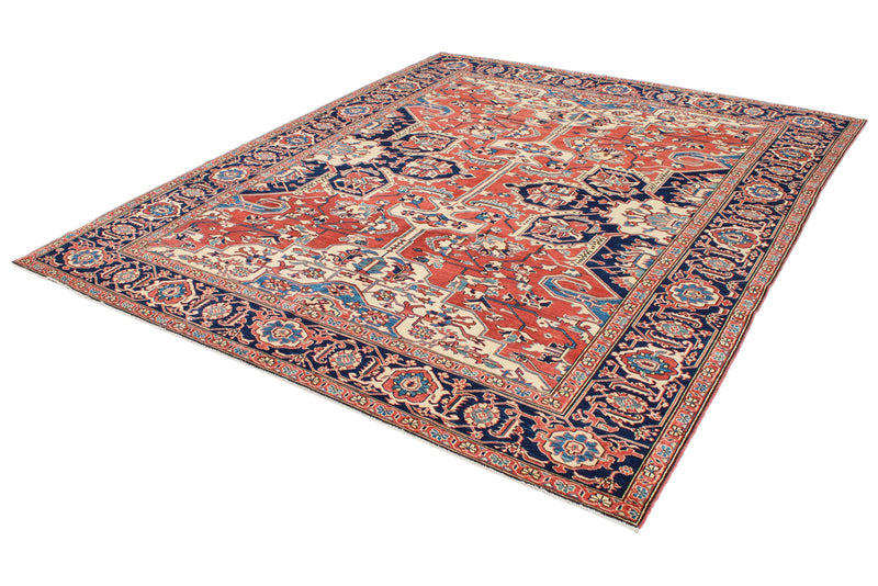 8x10 Red and Navy Turkish Tribal Rug