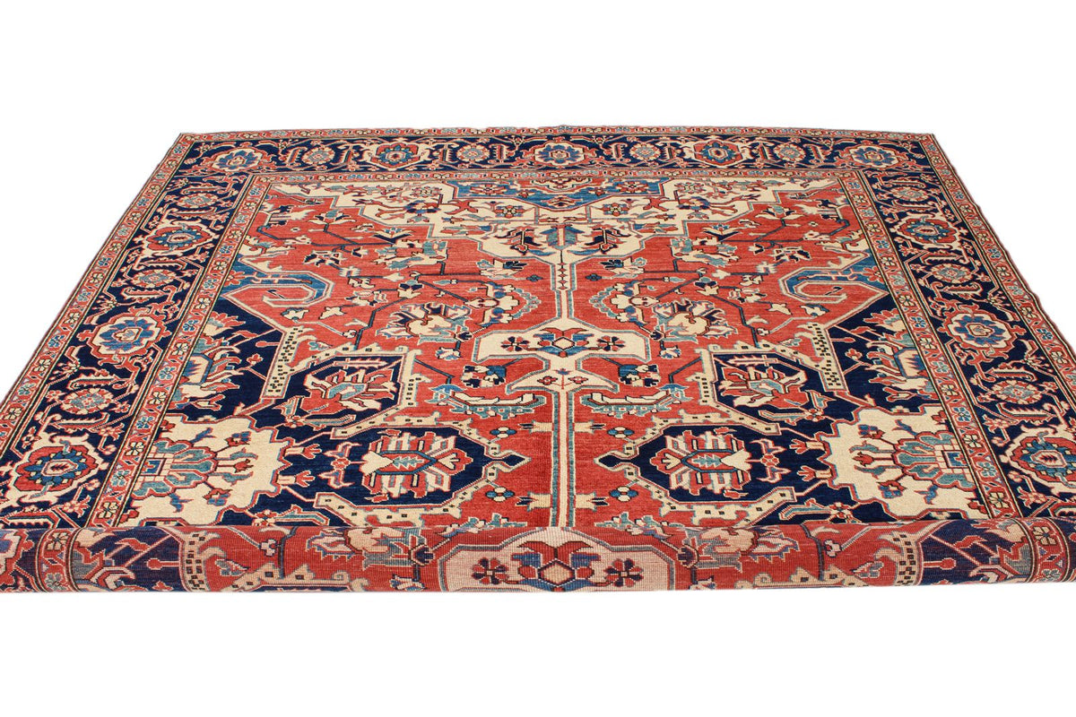 8x10 Red and Navy Turkish Tribal Rug