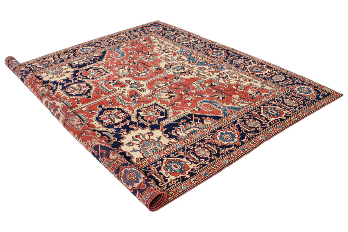 8x10 Red and Navy Turkish Tribal Rug