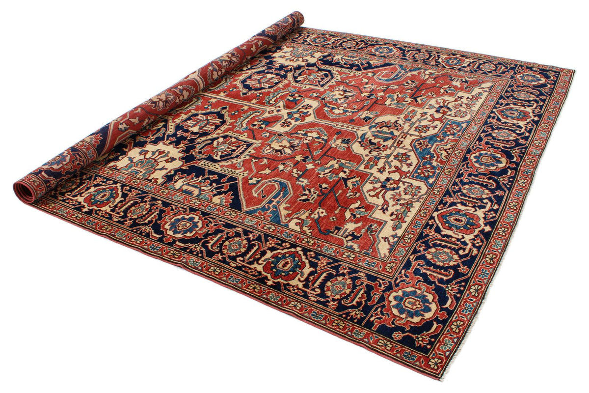 8x10 Red and Navy Turkish Tribal Rug