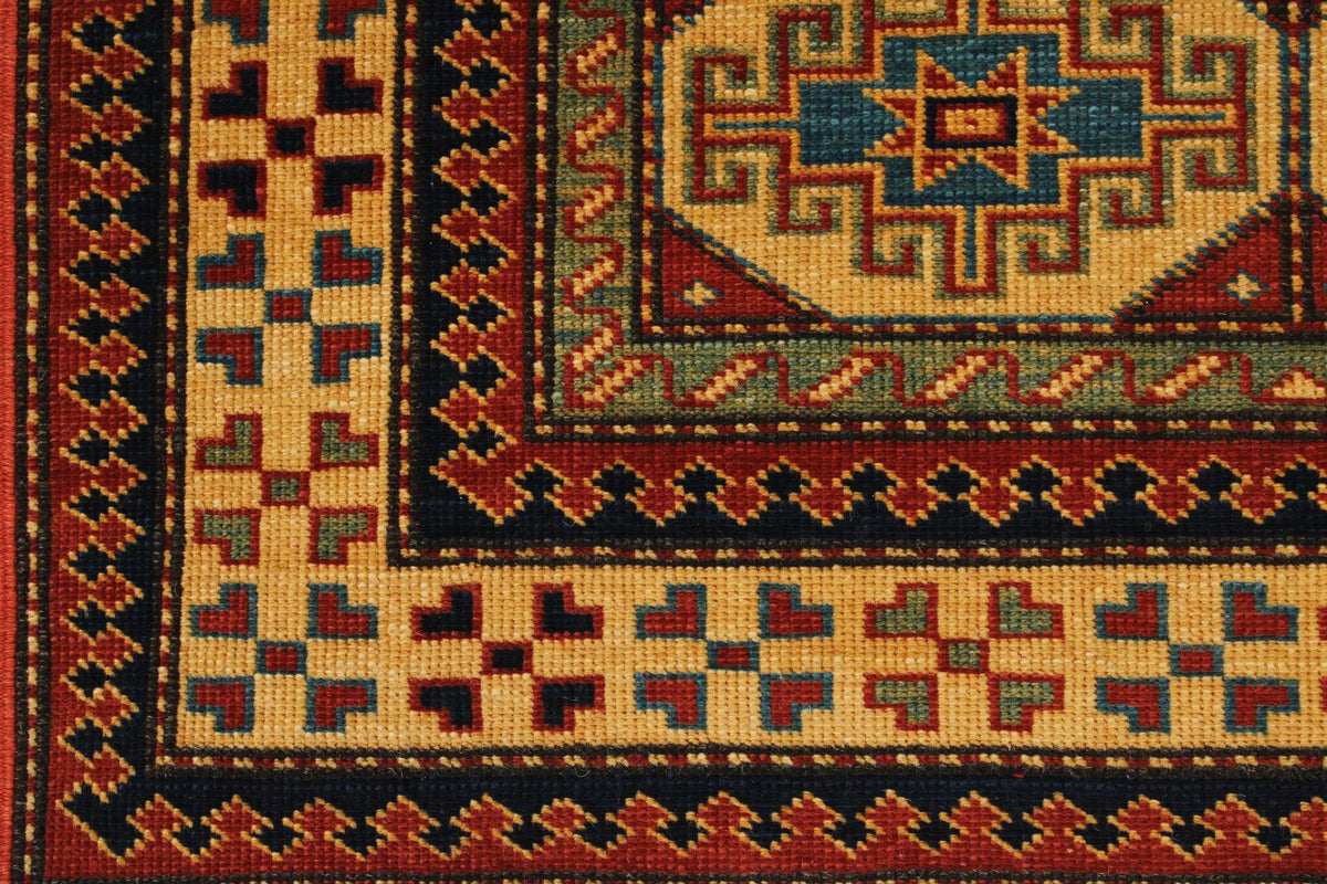 3x8 Ivory and Ivory Turkish Tribal Runner
