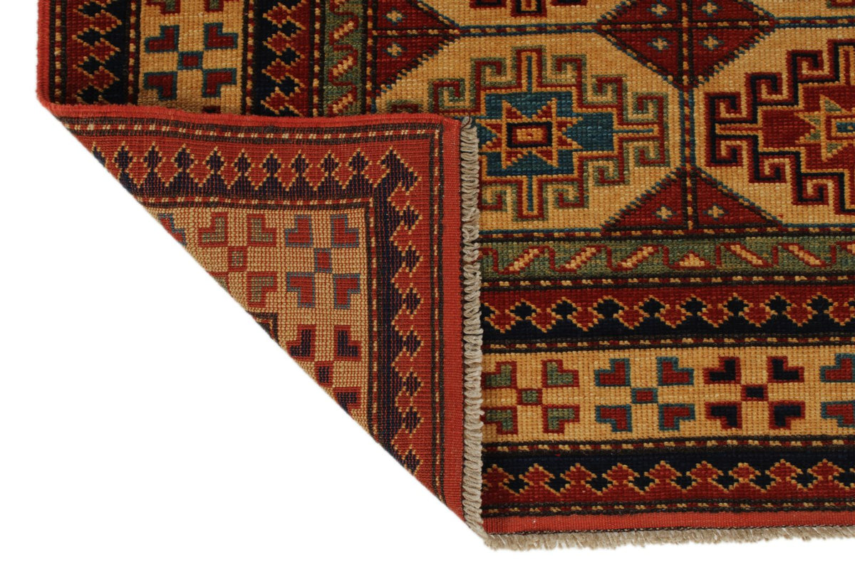 3x8 Ivory and Ivory Turkish Tribal Runner