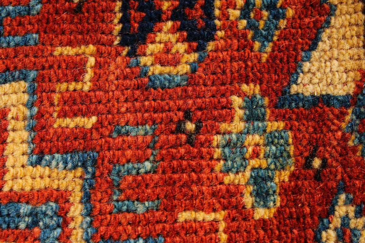 7x10 Navy and Ivory Turkish Tribal Rug