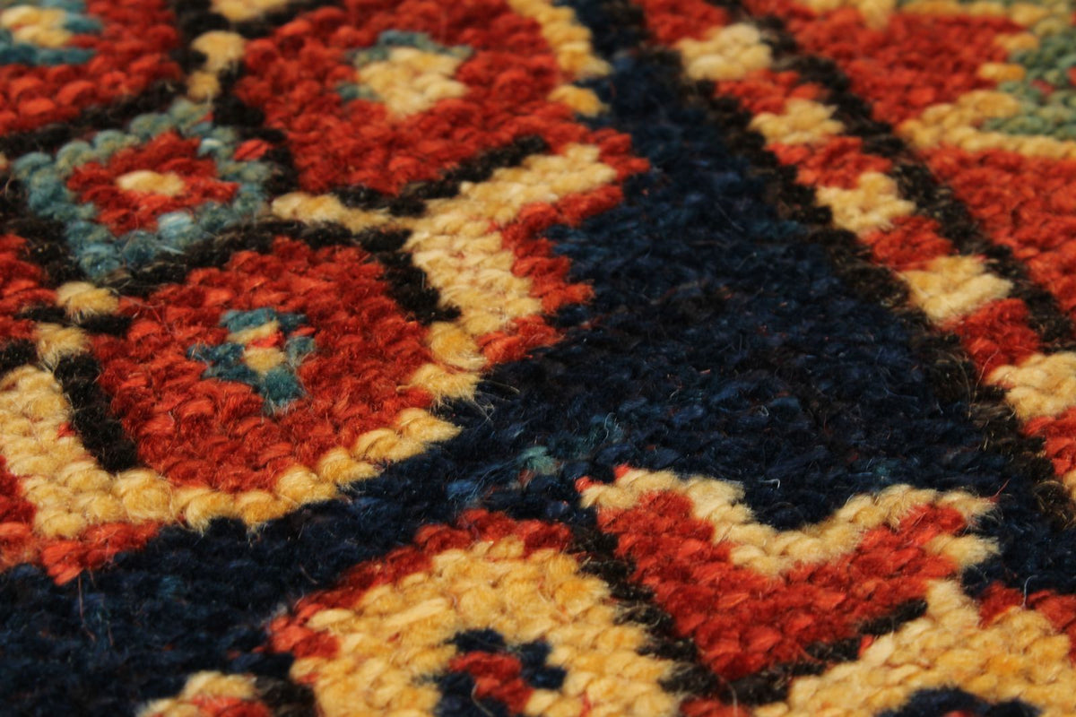 4x9 Navy and Ivory Turkish Tribal Runner
