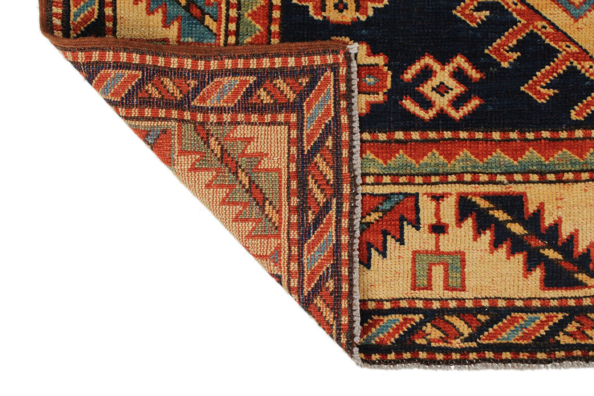 4x9 Navy and Ivory Turkish Tribal Runner
