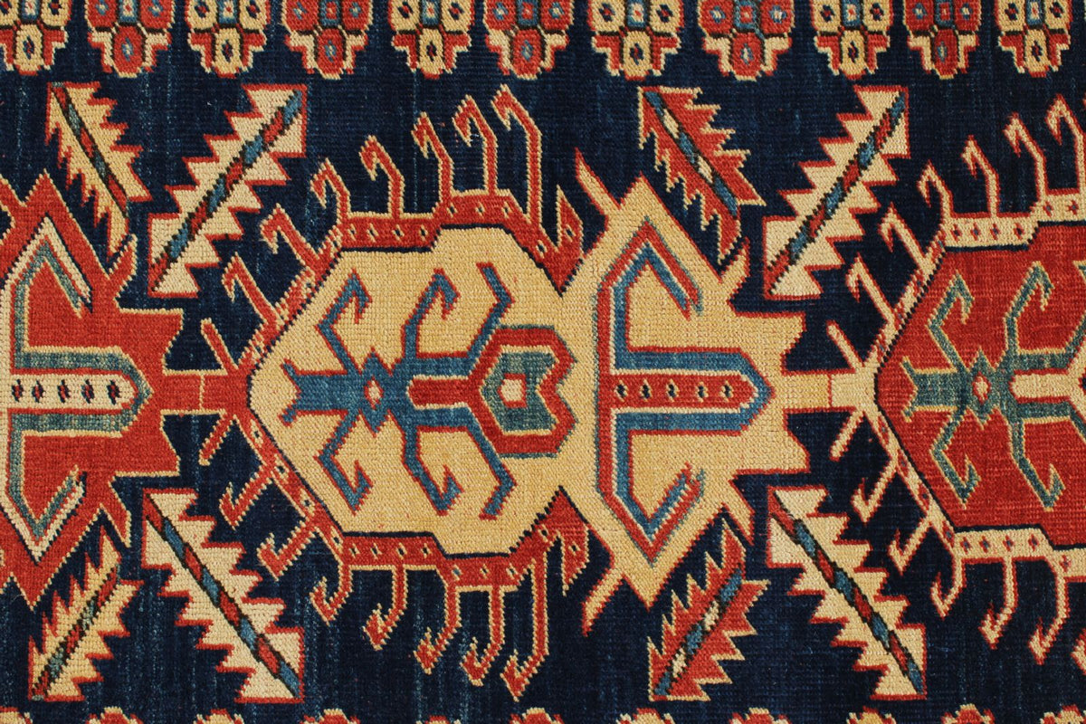 3x9 Navy and Ivory Turkish Tribal Runner