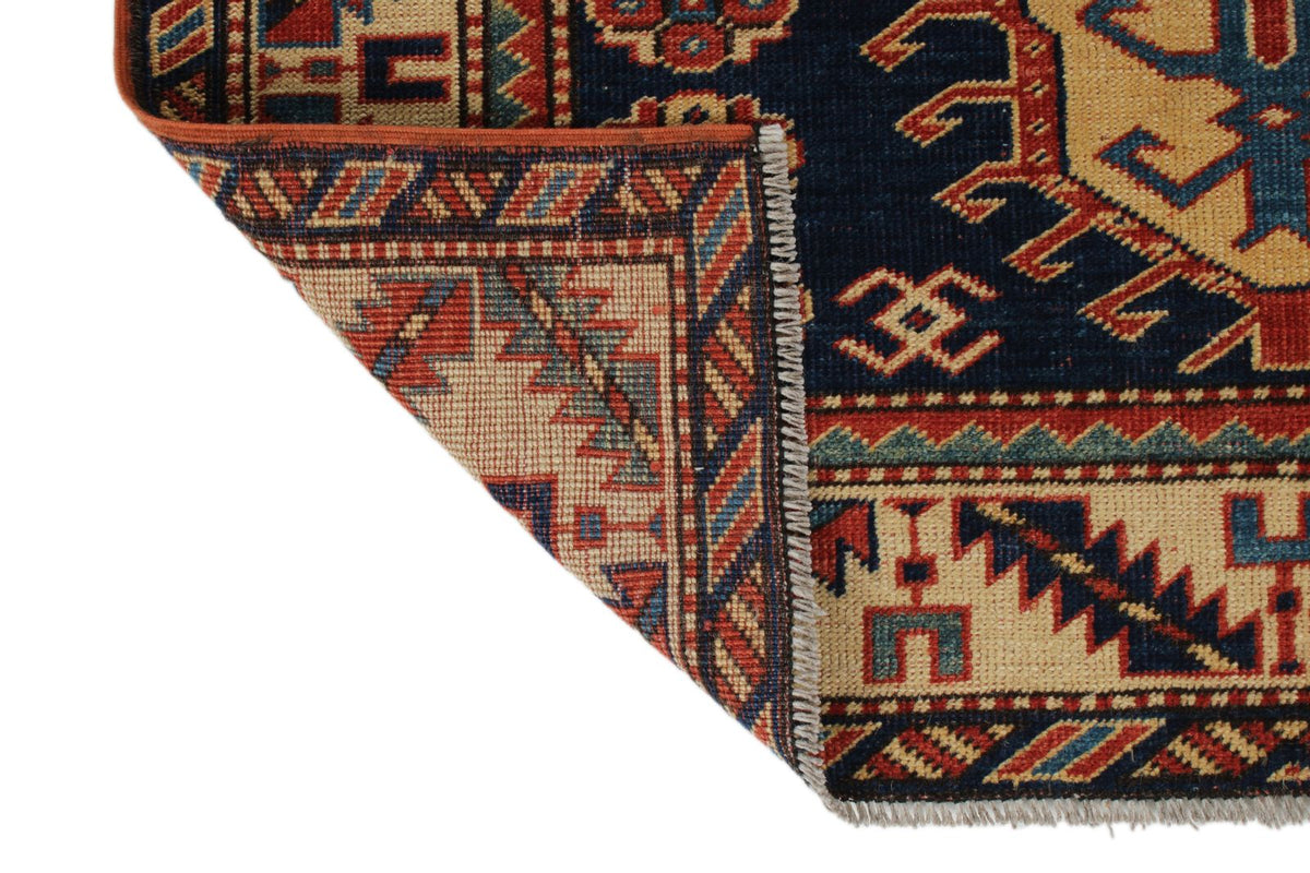 3x9 Navy and Ivory Turkish Tribal Runner