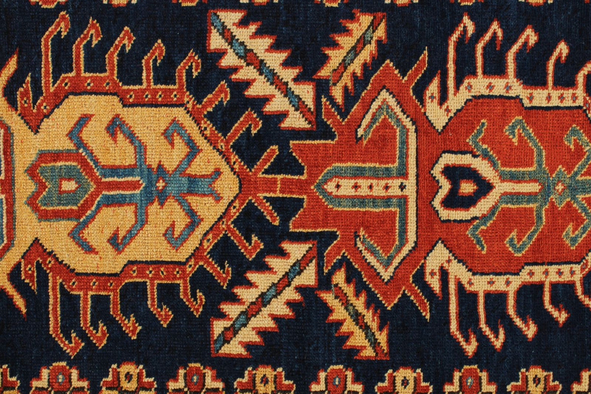 4x10 Navy and Ivory Turkish Tribal Runner