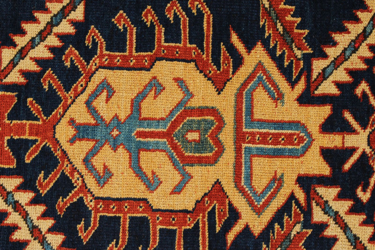 4x10 Navy and Ivory Turkish Tribal Runner