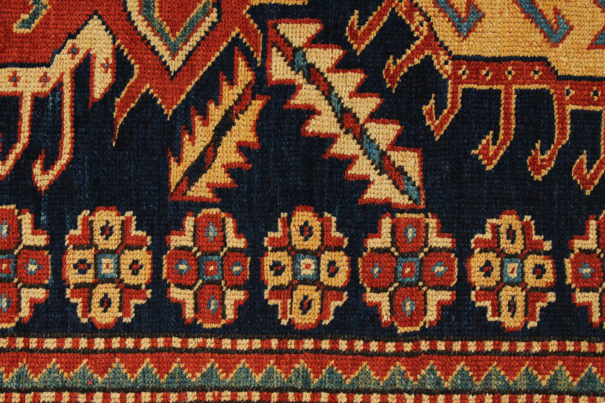 4x10 Navy and Ivory Turkish Tribal Runner