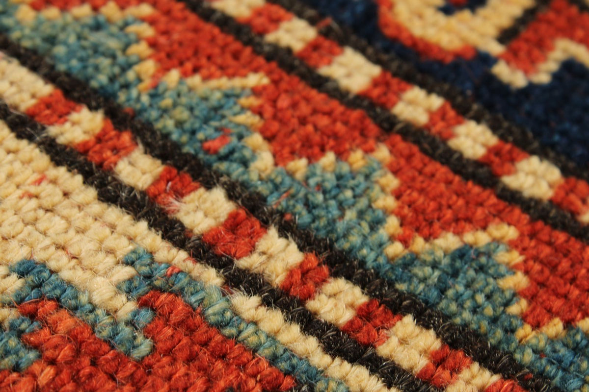 4x10 Navy and Ivory Turkish Tribal Runner