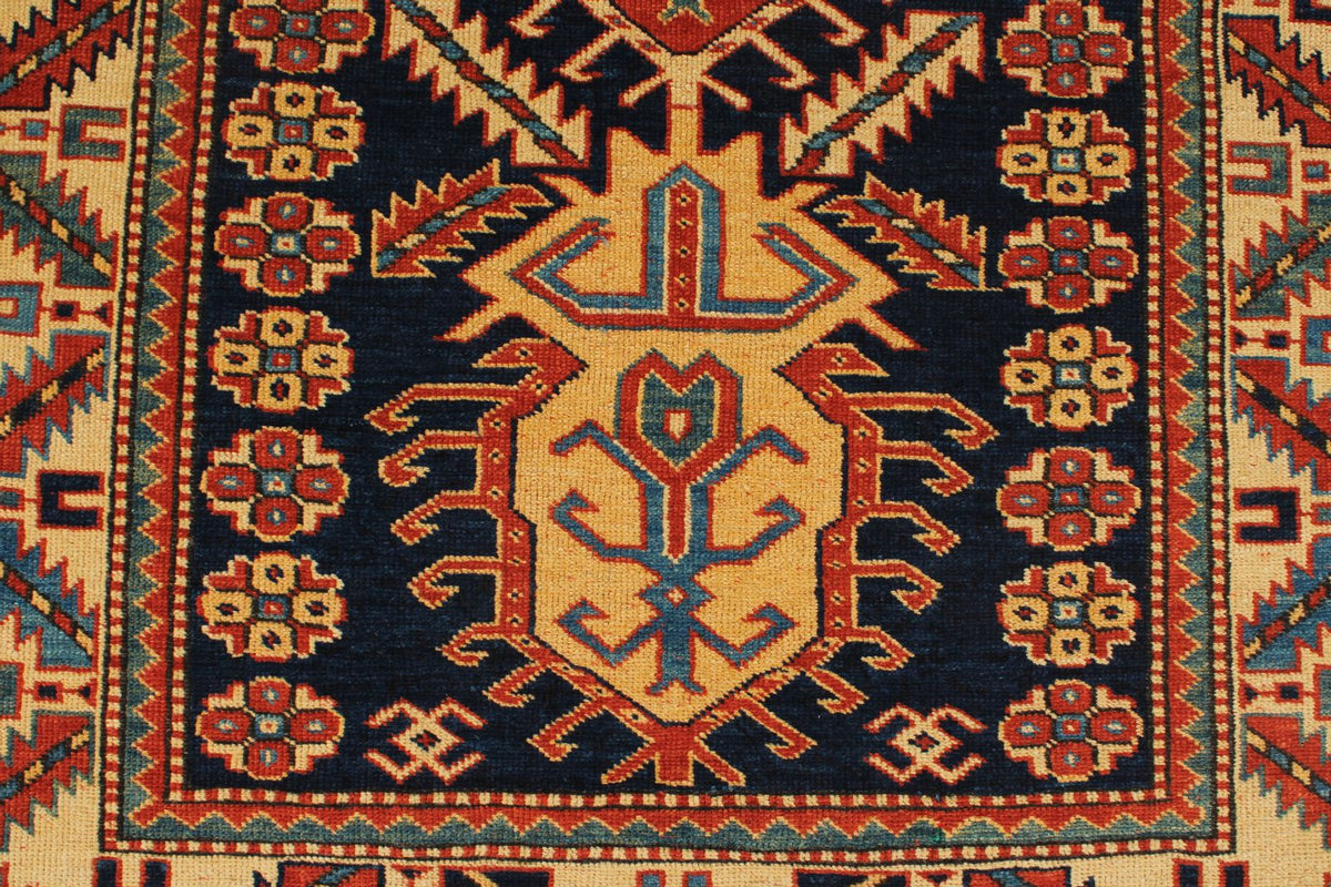4x10 Navy and Ivory Turkish Tribal Runner