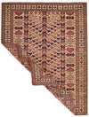 5x7 Ivory and Ivory Turkish Tribal Rug