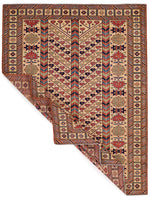 5x7 Ivory and Ivory Turkish Tribal Rug