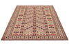 5x7 Ivory and Ivory Turkish Tribal Rug