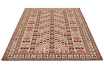 5x7 Ivory and Ivory Turkish Tribal Rug