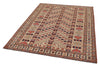 5x7 Ivory and Ivory Turkish Tribal Rug