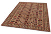 5x7 Ivory and Ivory Turkish Tribal Rug