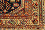 7x10 Navy and Ivory Turkish Tribal Rug