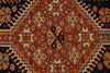 7x10 Navy and Ivory Turkish Tribal Rug