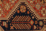 7x10 Navy and Ivory Turkish Tribal Rug