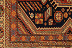 7x10 Navy and Ivory Turkish Tribal Rug