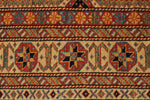 7x10 Navy and Ivory Turkish Tribal Rug