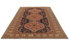 7x10 Navy and Ivory Turkish Tribal Rug
