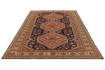 7x10 Navy and Ivory Turkish Tribal Rug