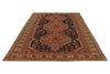 7x10 Navy and Ivory Turkish Tribal Rug