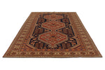 7x10 Navy and Ivory Turkish Tribal Rug