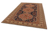 7x10 Navy and Ivory Turkish Tribal Rug