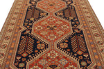 7x10 Navy and Ivory Turkish Tribal Rug