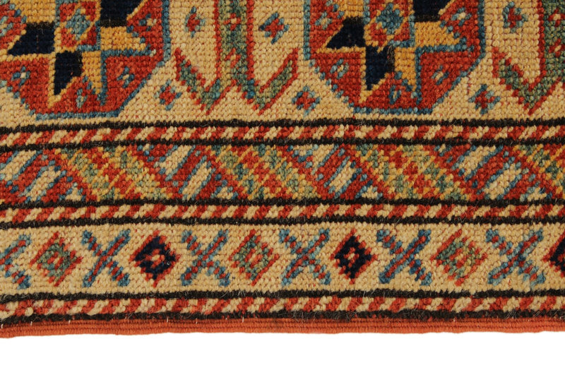 7x10 Navy and Ivory Turkish Tribal Rug