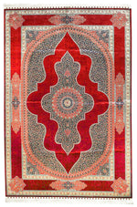 6x9 Red Turkish Silk Rug