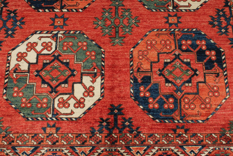 5x7 Red and Red Turkish Tribal Rug