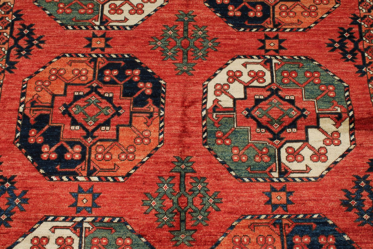 5x7 Red and Red Turkish Tribal Rug