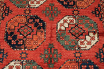 5x7 Red and Red Turkish Tribal Rug