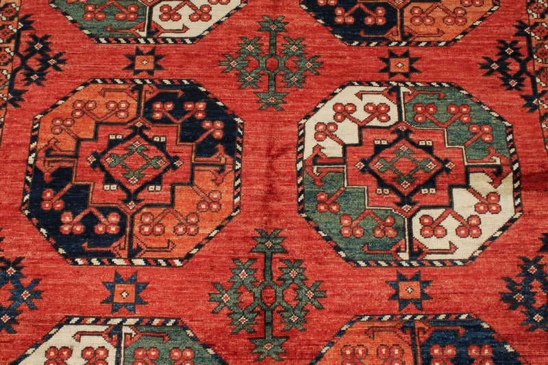 5x7 Red and Red Turkish Tribal Rug