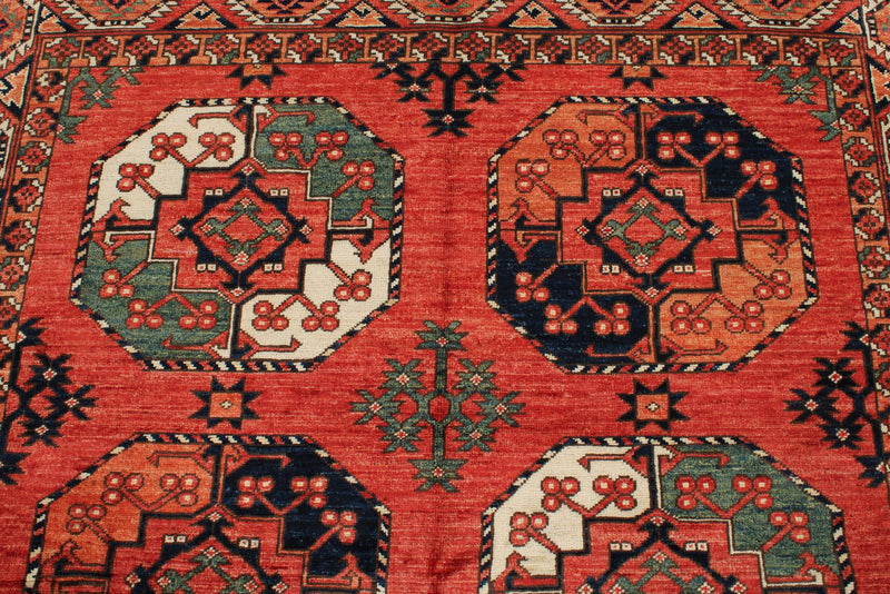 5x7 Red and Red Turkish Tribal Rug