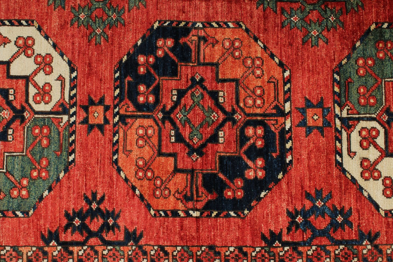 5x7 Red and Red Turkish Tribal Rug