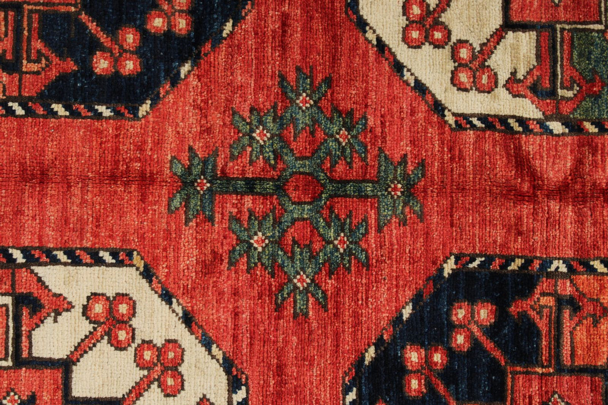 5x7 Red and Red Turkish Tribal Rug