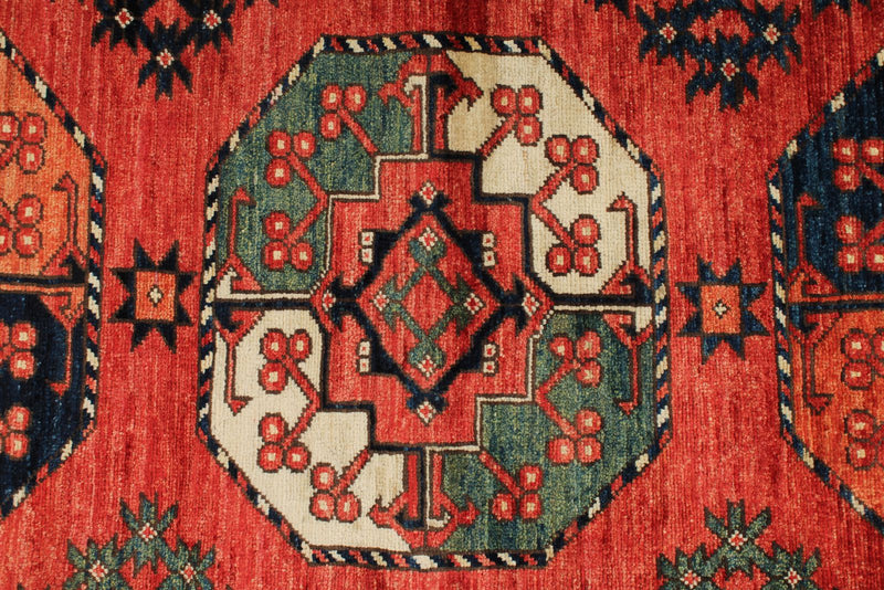 5x7 Red and Red Turkish Tribal Rug