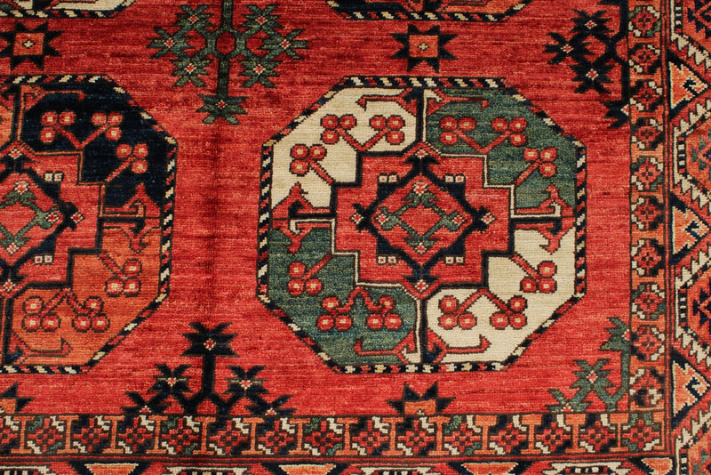 5x7 Red and Red Turkish Tribal Rug
