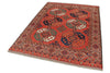 5x7 Red and Red Turkish Tribal Rug