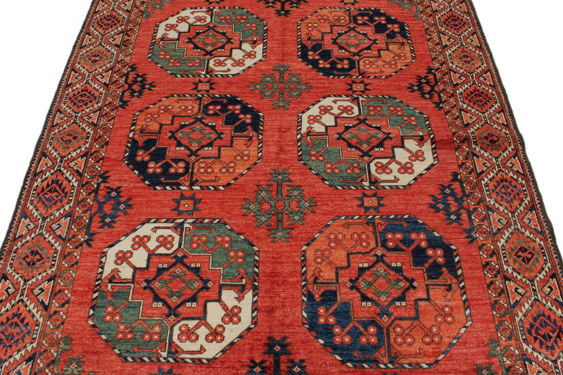 5x7 Red and Red Turkish Tribal Rug