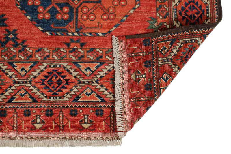 5x7 Red and Red Turkish Tribal Rug