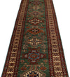 3x20 Green and Ivory Kazak Tribal Runner