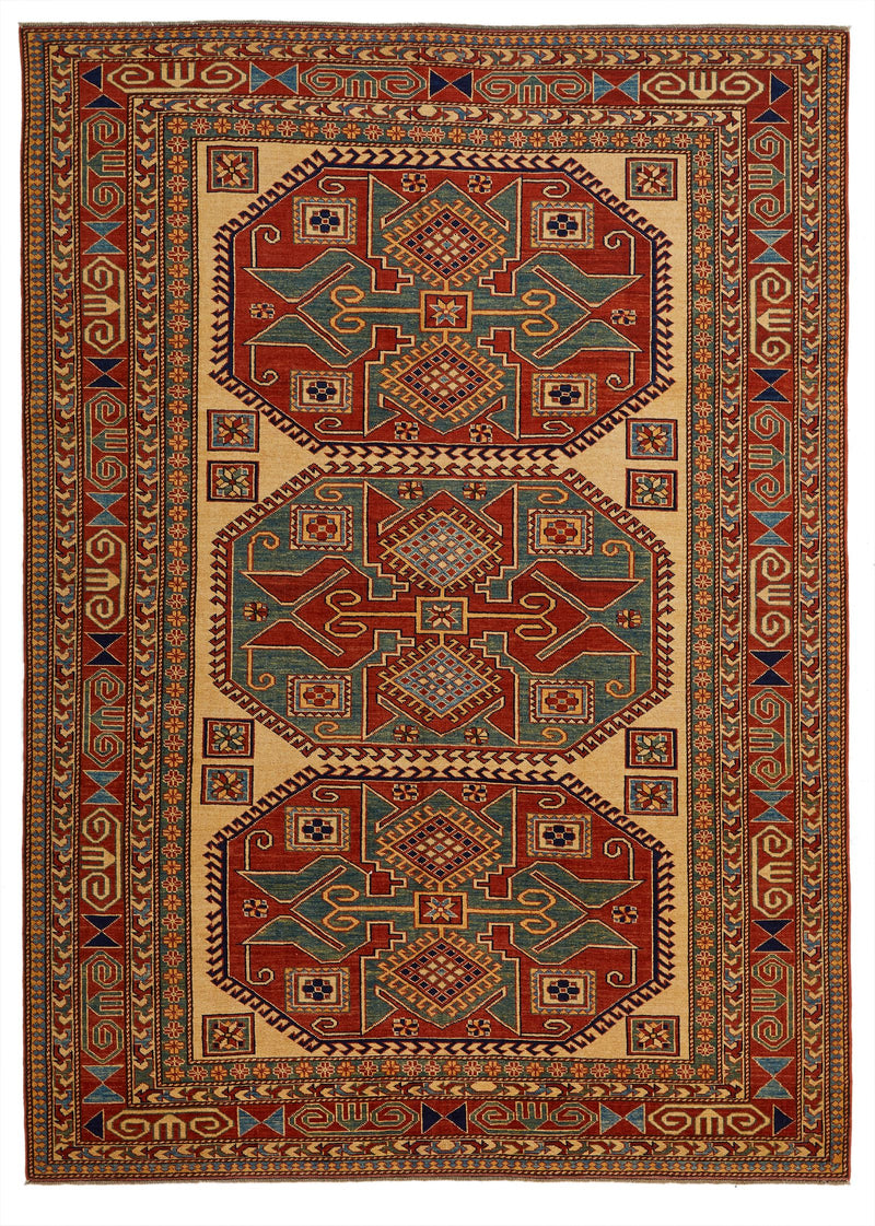 7x10 Multicolor Turkish Tribal Rug